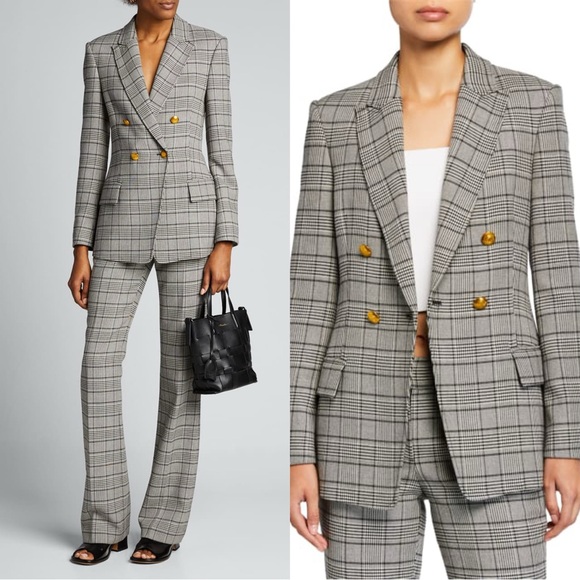 A.L.C. Sedgwick II Double-Breasted Plaid Jacket blazer - Picture 1 of 11